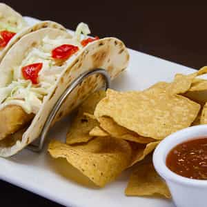 Order Beer Battered Cod Tacos food online from The Brass Tap store, Greenfield on bringmethat.com