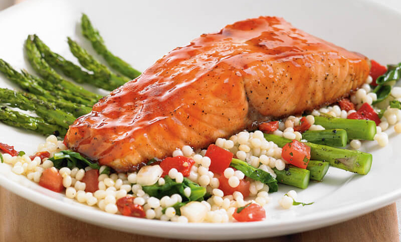 Order Cherry Chipotle Glazed Salmon food online from BJs Restaurant & Brewhouse store, Greenwood on bringmethat.com