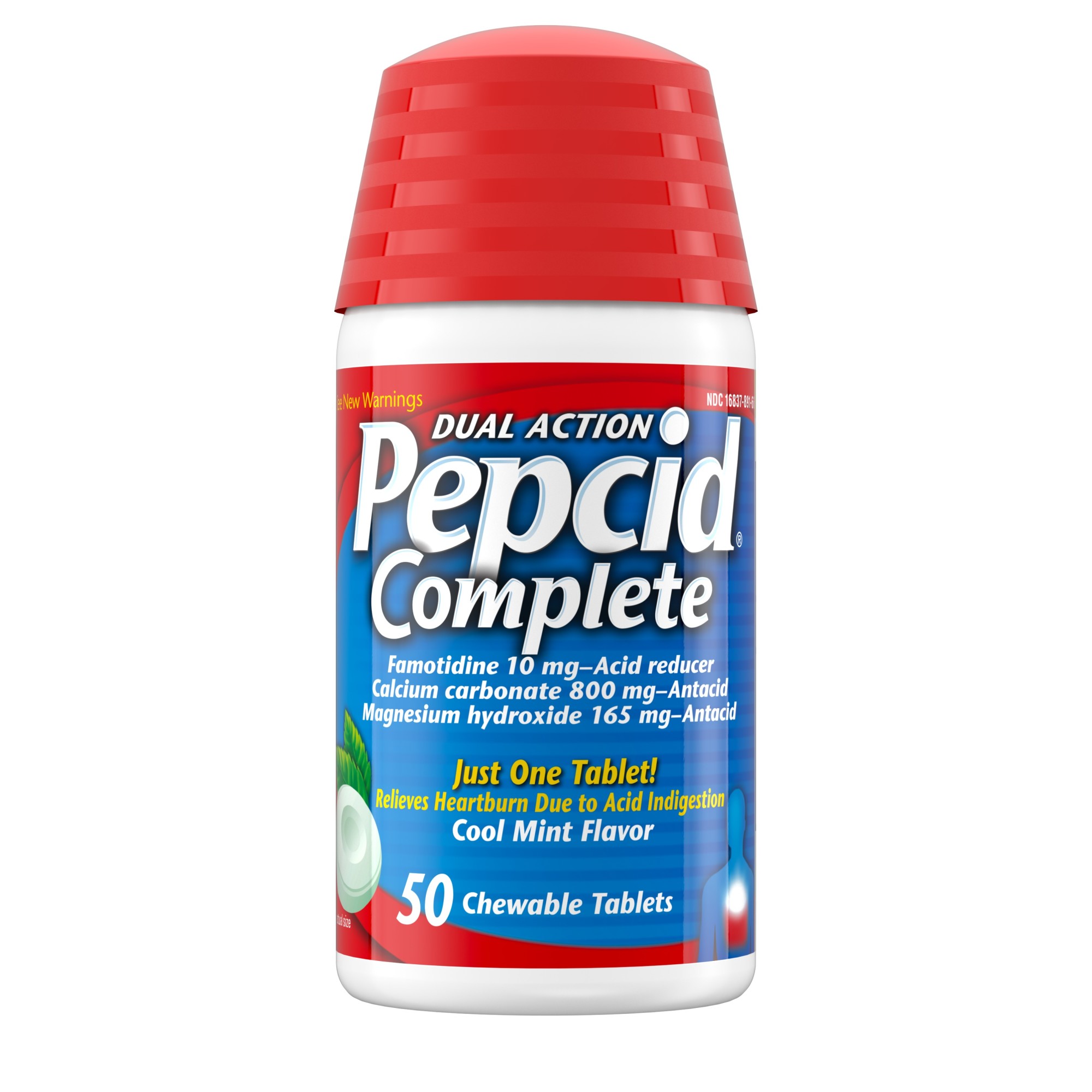 Order Pepcid Complete Acid Reducer + Antacid Chewable Tablets - Mint, 50 ct food online from Rite Aid store, Cathedral City on bringmethat.com