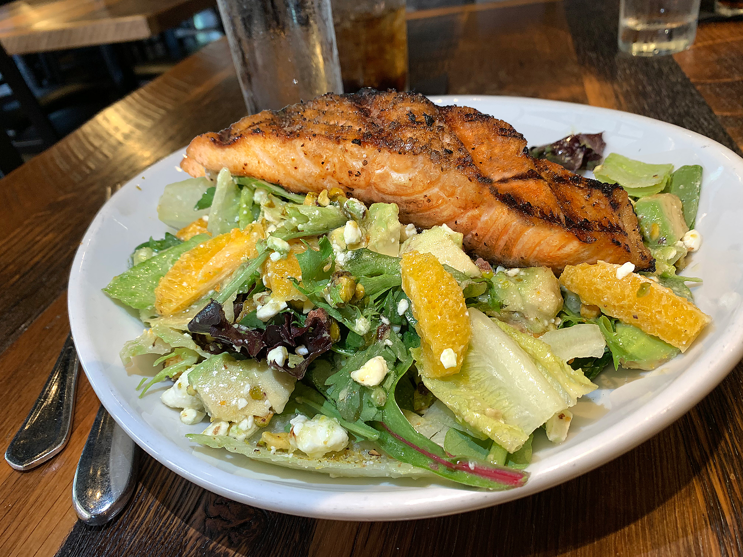 Order Grilled Salmon Salad food online from Stokin' Goat store, Omaha on bringmethat.com