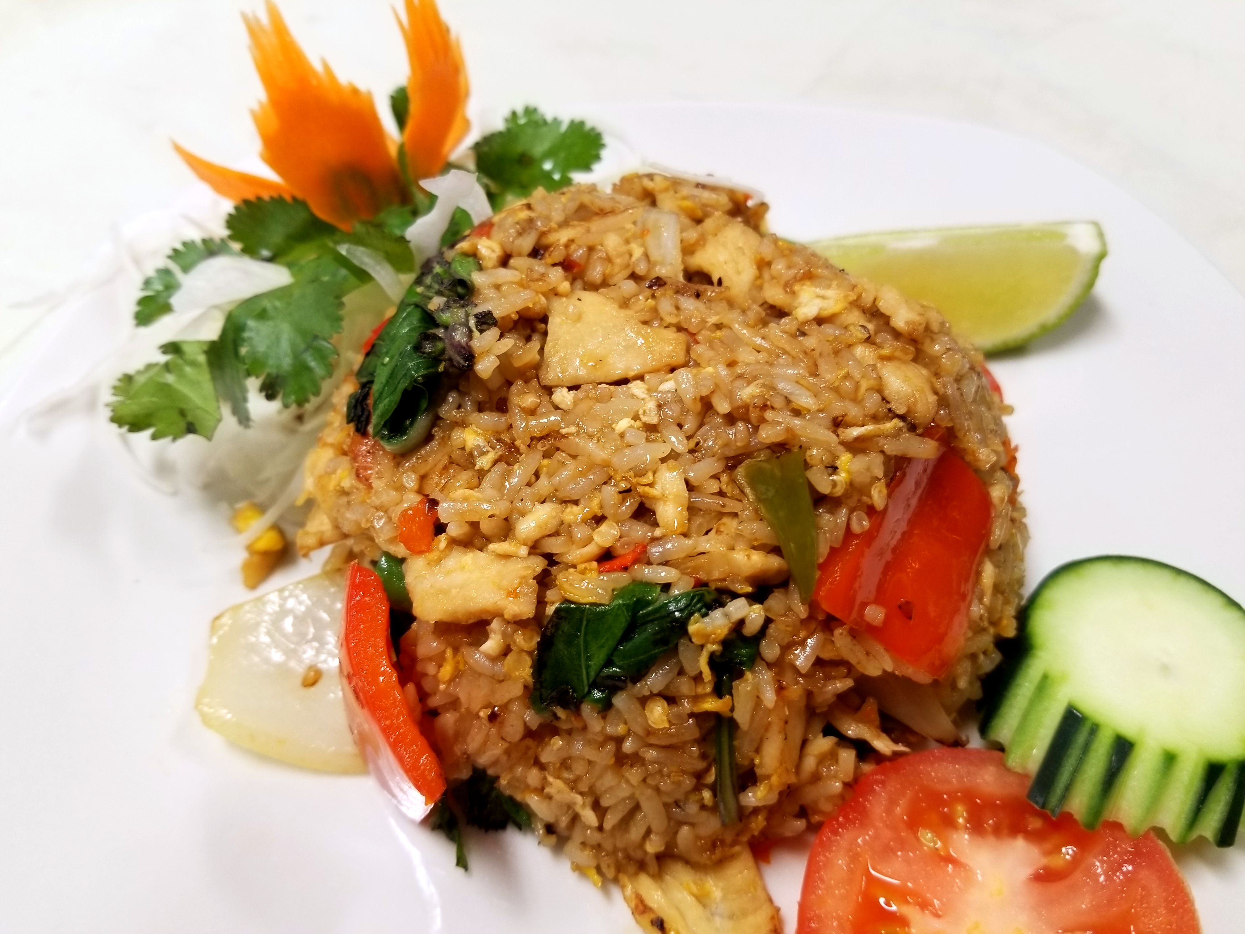 Order 26. Spicy Basil Fried Rice food online from Thai Elephants store, Watkins Glen on bringmethat.com