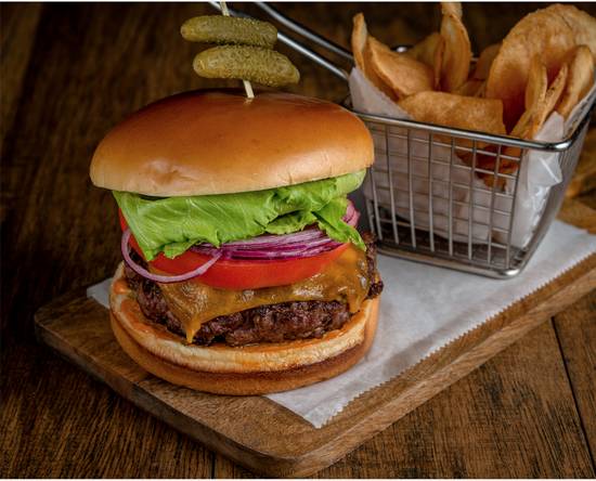 Order Chima Burger with chips food online from Chima Steakhouse store, Charlotte on bringmethat.com