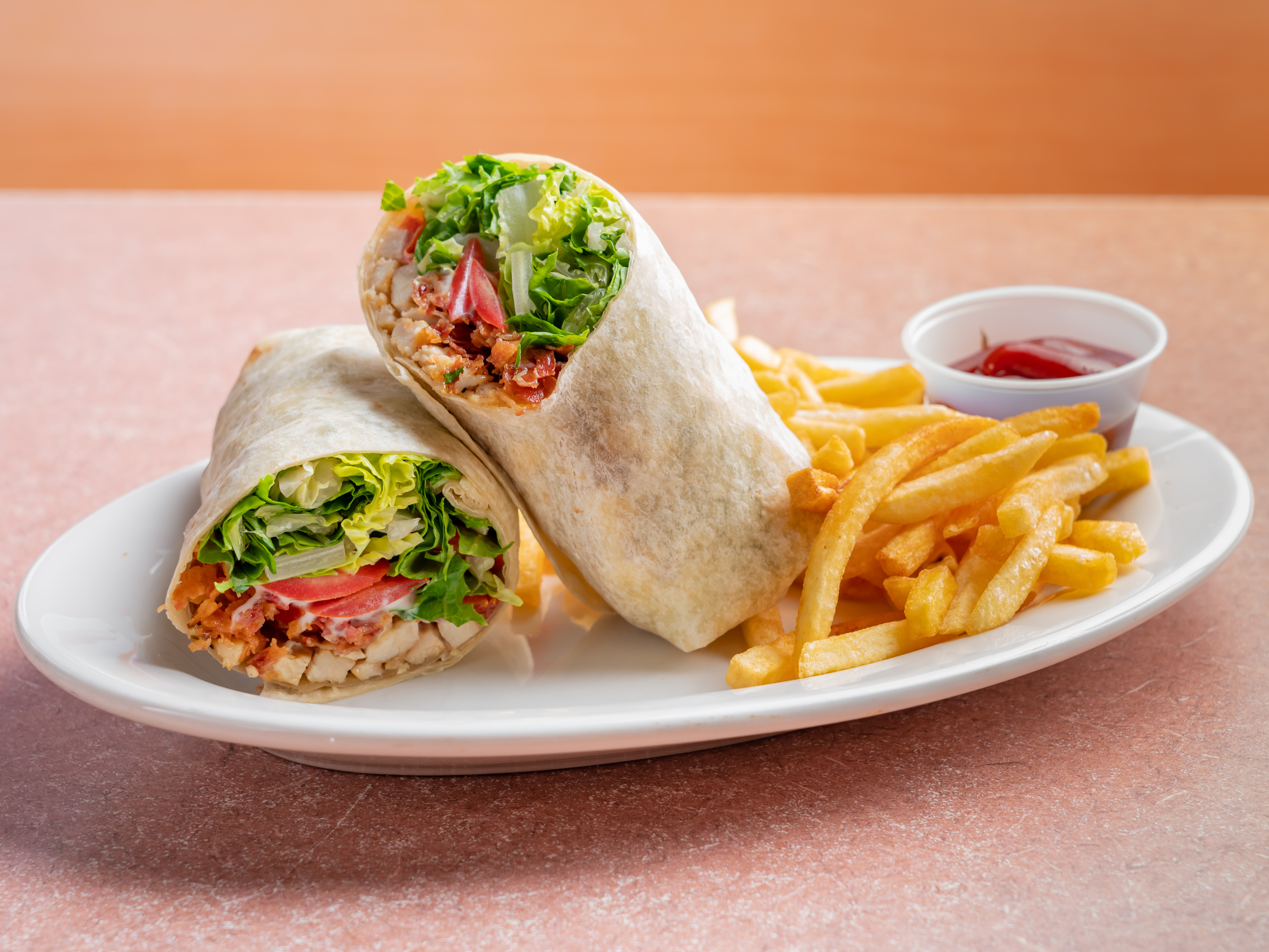 Order Chicken Club Wrap food online from Villa Maria Pizza store, Larchmont on bringmethat.com