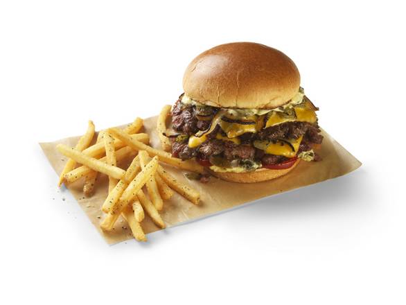 Order Bacon Smashed Hatch Chile Burger food online from Wild Burger store, Dickson City on bringmethat.com