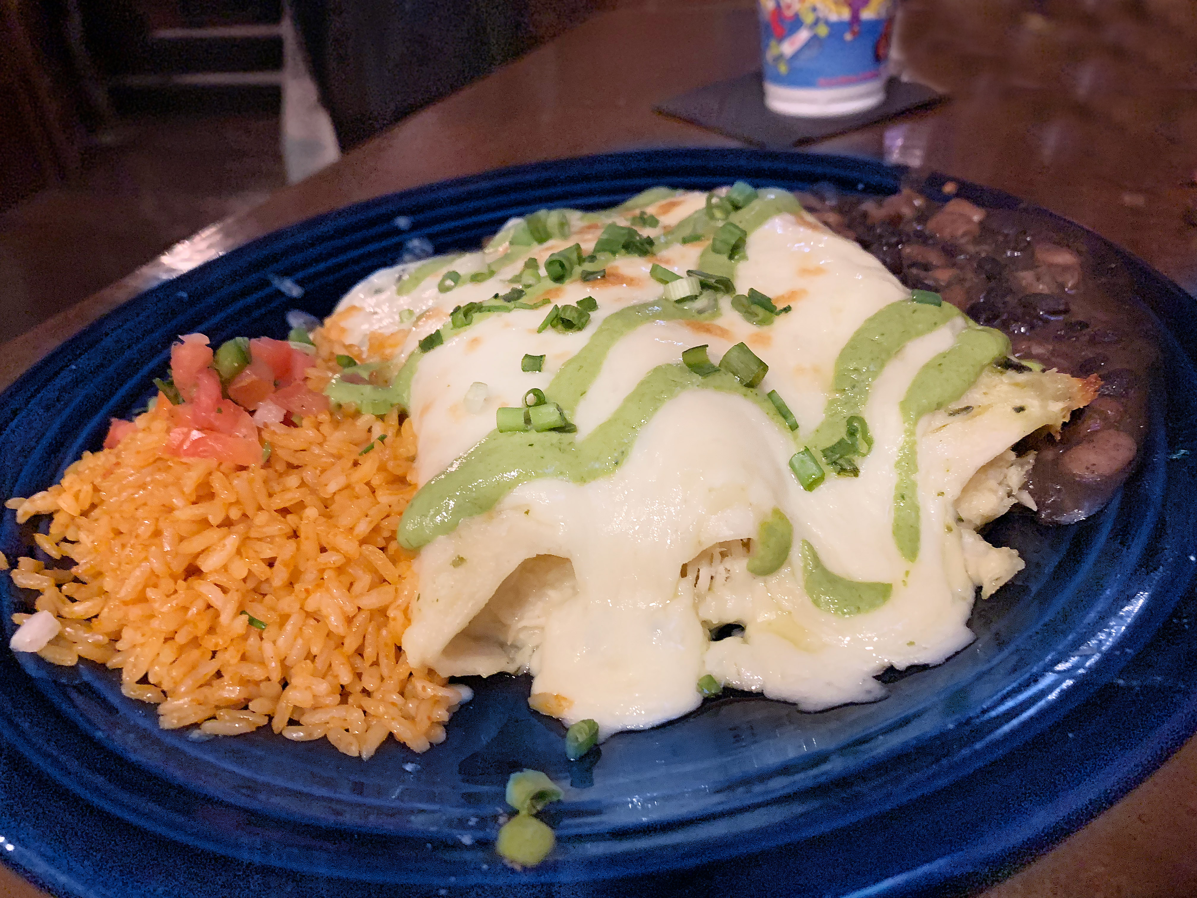 Order Sharon’s Chicken Enchiladas - Dinner Portion food online from Stokes West store, Omaha on bringmethat.com