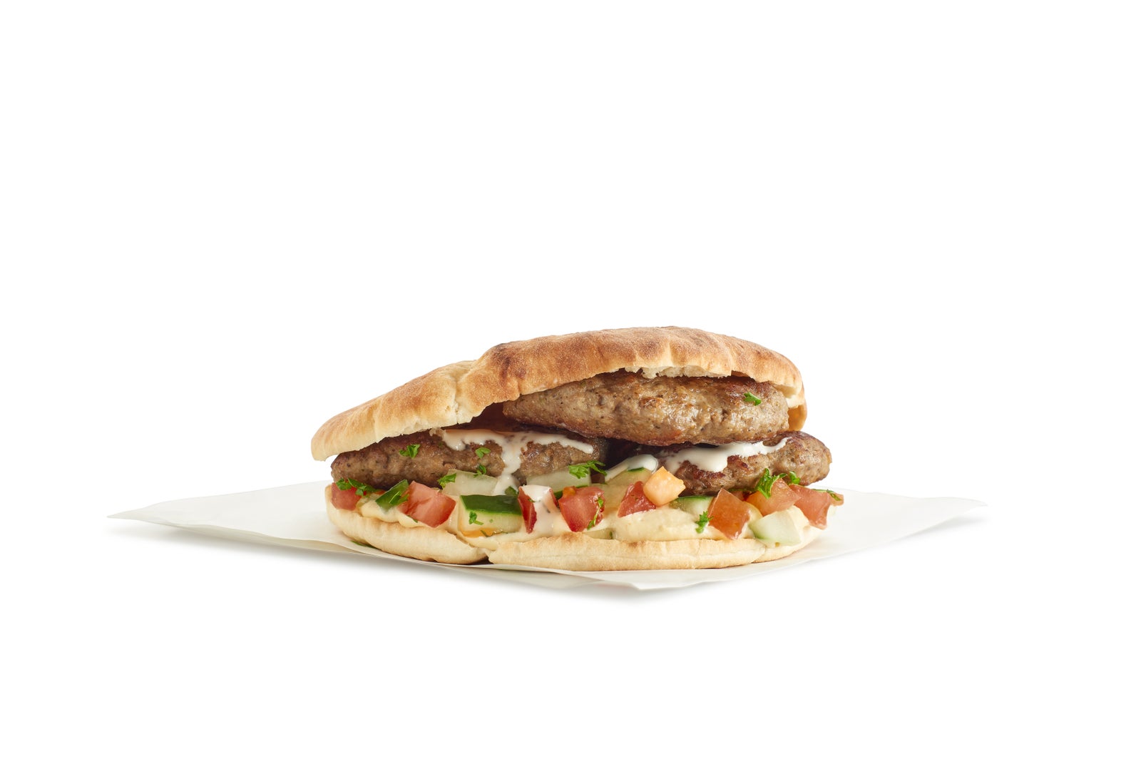 Order Lamb Kofta Sandwich food online from Hummus Grill store, Paramus on bringmethat.com
