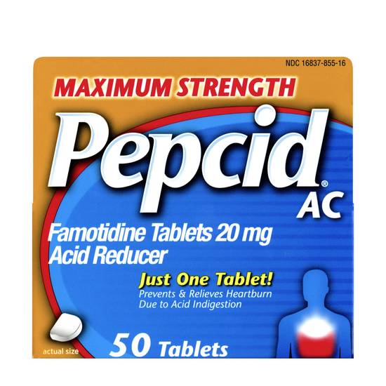 Order Pepcid AC Maximum Strength for Heartburn Prevention & Relief (50 ct) food online from Rite Aid store, BETHEL PARK on bringmethat.com