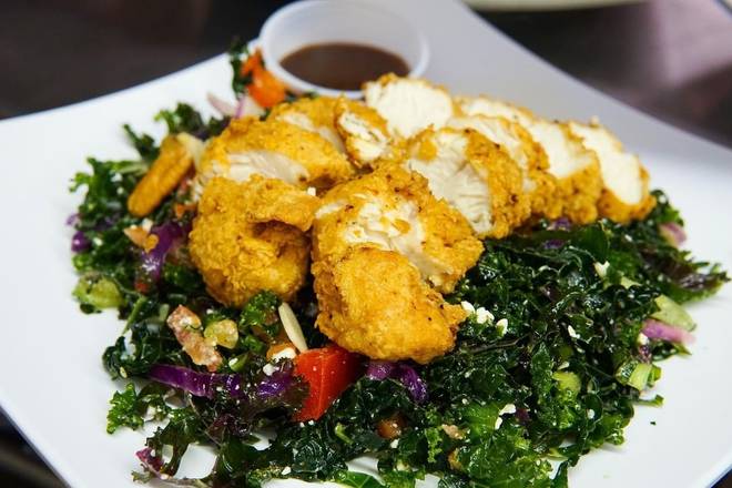 Order Crispy Chicken Kale Salad food online from Hughie store, Houston on bringmethat.com