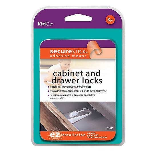 Order Kidco® Adhesive Mount Cabinet & Drawer Lock (3-Pack) food online from Bed Bath & Beyond store, Lancaster on bringmethat.com
