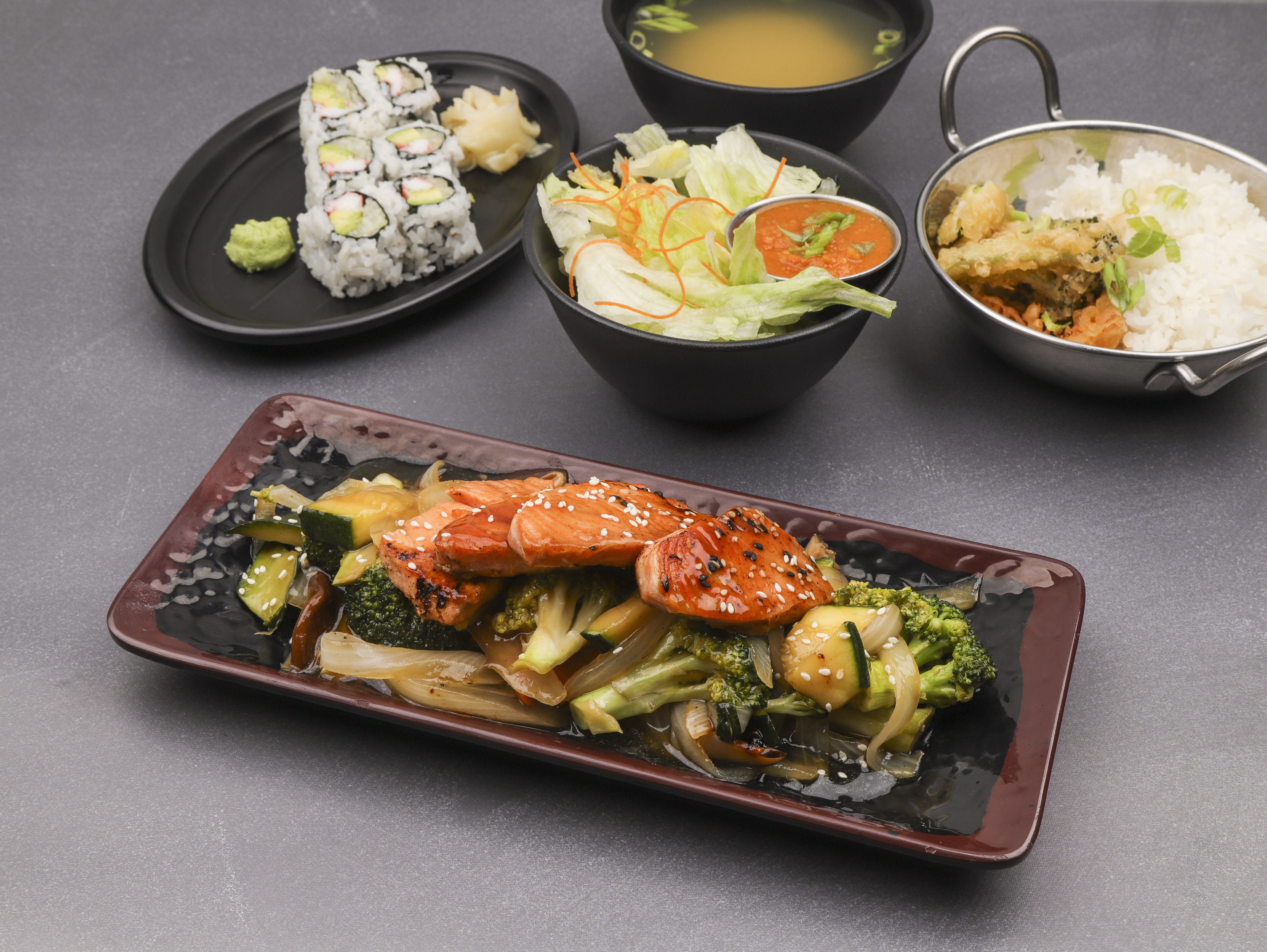 Order Teriyaki Salmon Bento Box Dinner food online from Sushi Ai store, O'Fallon on bringmethat.com