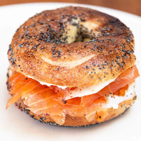 Order Bagel with Cream Cheese and Nova food online from Sutton cafe store, New York on bringmethat.com