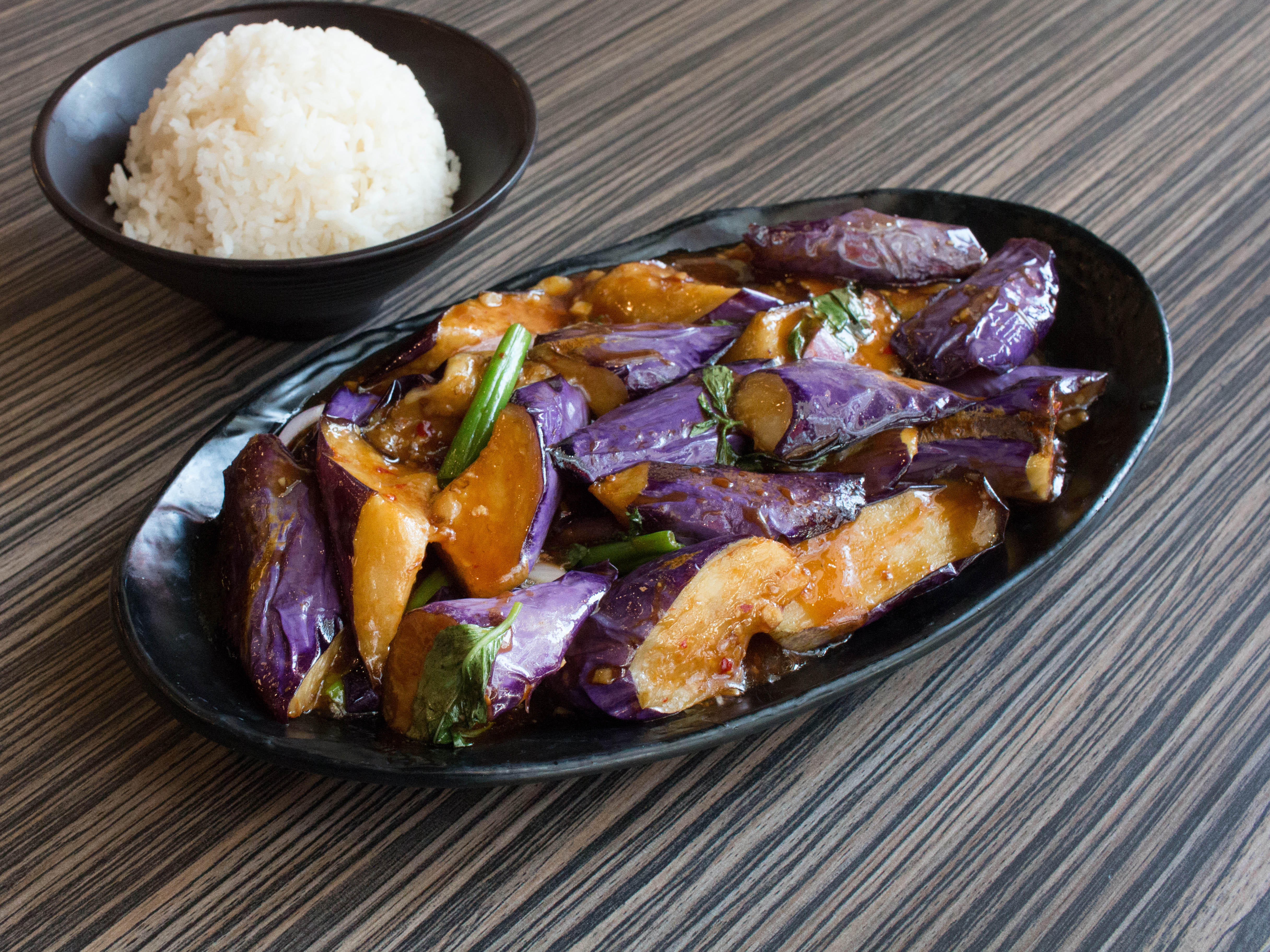 Order Eggplant with Basil Chinese Dinner food online from One Bowl Asian Cuisine store, Ann Arbor on bringmethat.com
