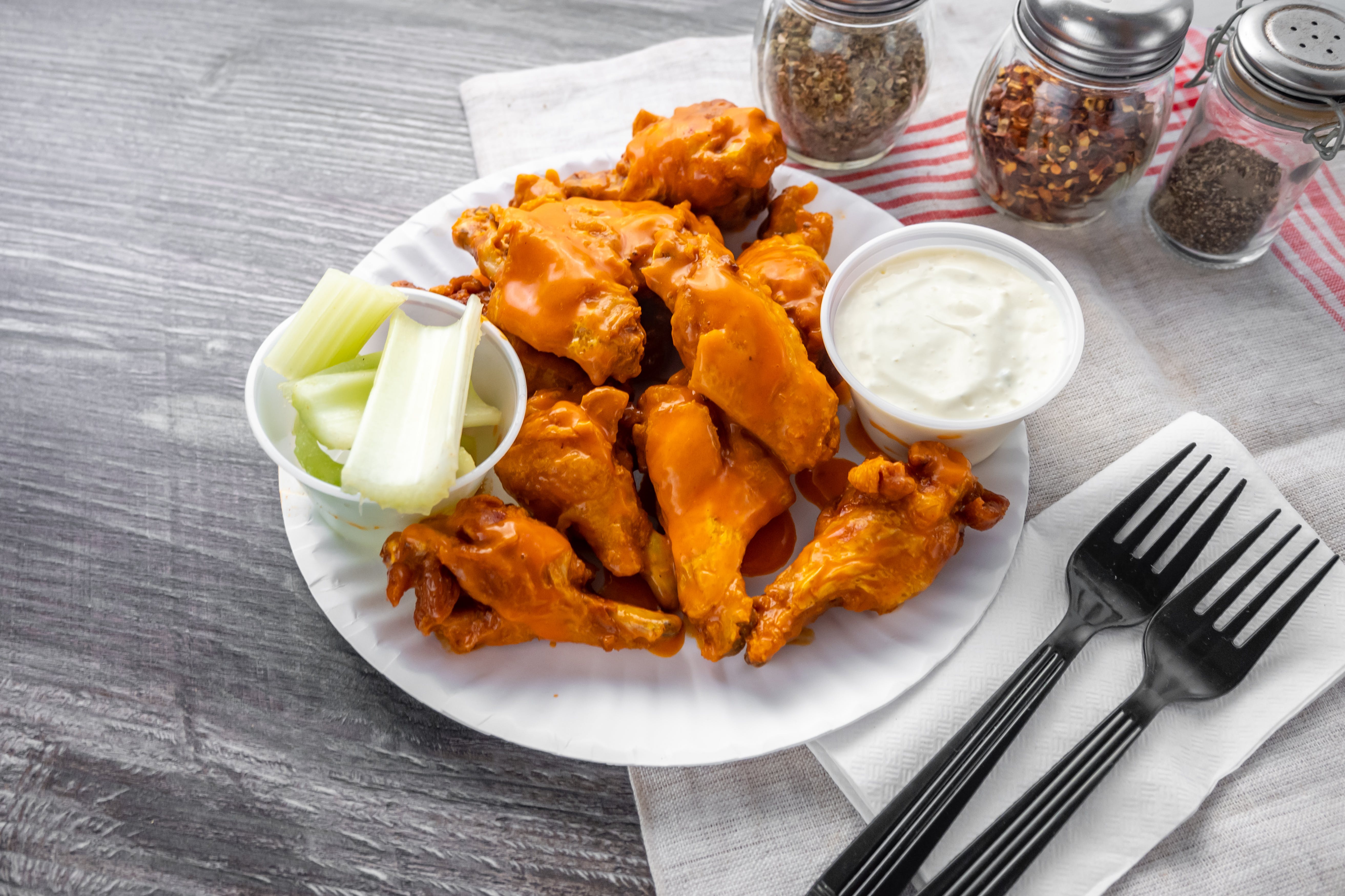 Order Wings - 6 Pieces food online from Firepit Pizzeria & Grill store, Springfield on bringmethat.com