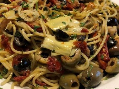 Order Mediterranean Spaghetti food online from Broadway Fast & Fresh store, Minneapolis on bringmethat.com