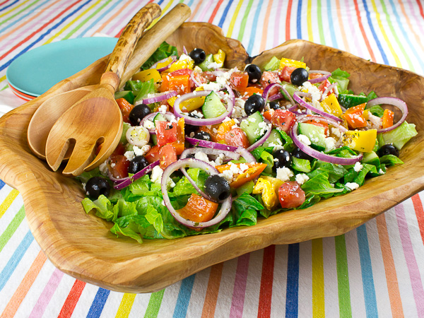 Order Greek Salad food online from Sandella Flatbread Cafe store, Washington on bringmethat.com