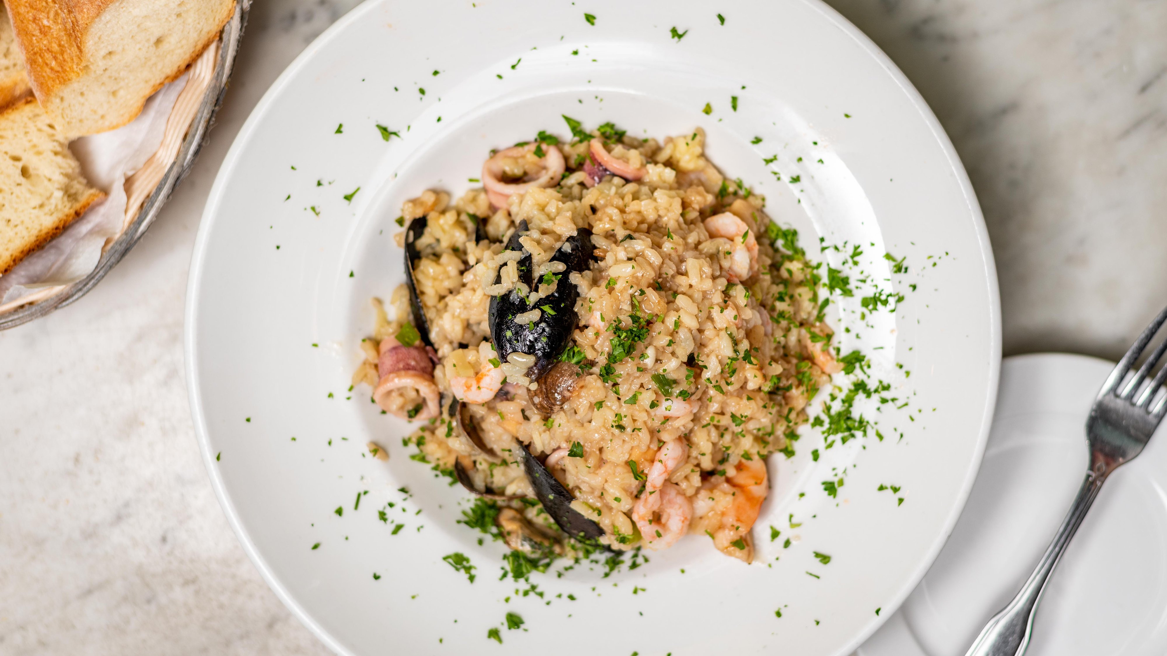 Order Risotto with Seafood food online from Sotto Mare Oysteria & Seafood store, San Francisco on bringmethat.com