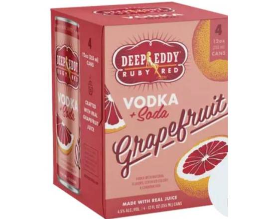 Order Deep Eddy Vodka Soda Grapefruit, 4pk 12oz vodka soda (4.5% ABV) food online from Cold Spring Liquor store, Liberty Hill on bringmethat.com