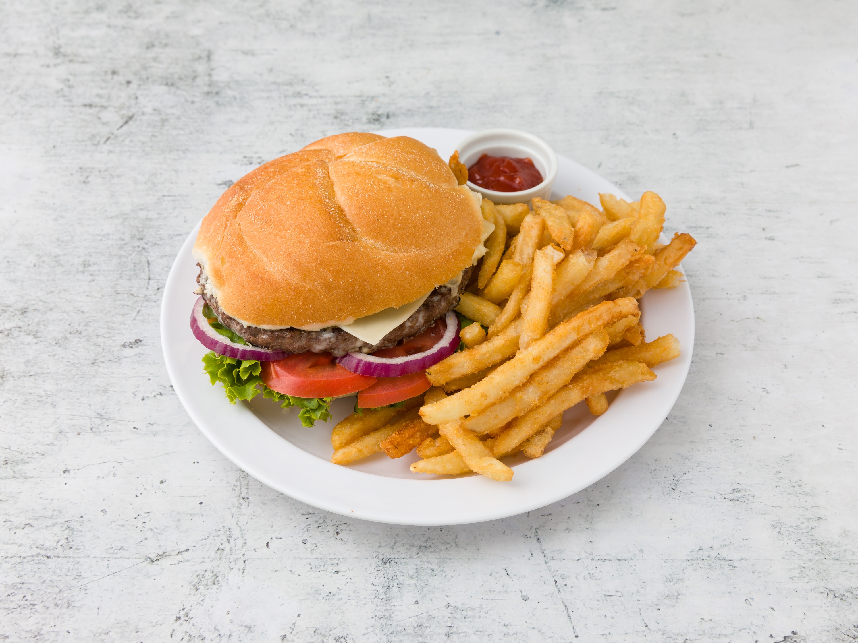 Order Cheeseburger Deluxe food online from Cafe Fontana store, Maple Shade on bringmethat.com
