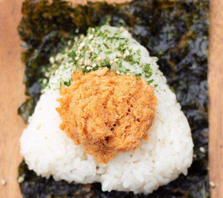 Order Spicy Salmon Omusubi food online from Sunny Blue store, Santa Monica on bringmethat.com