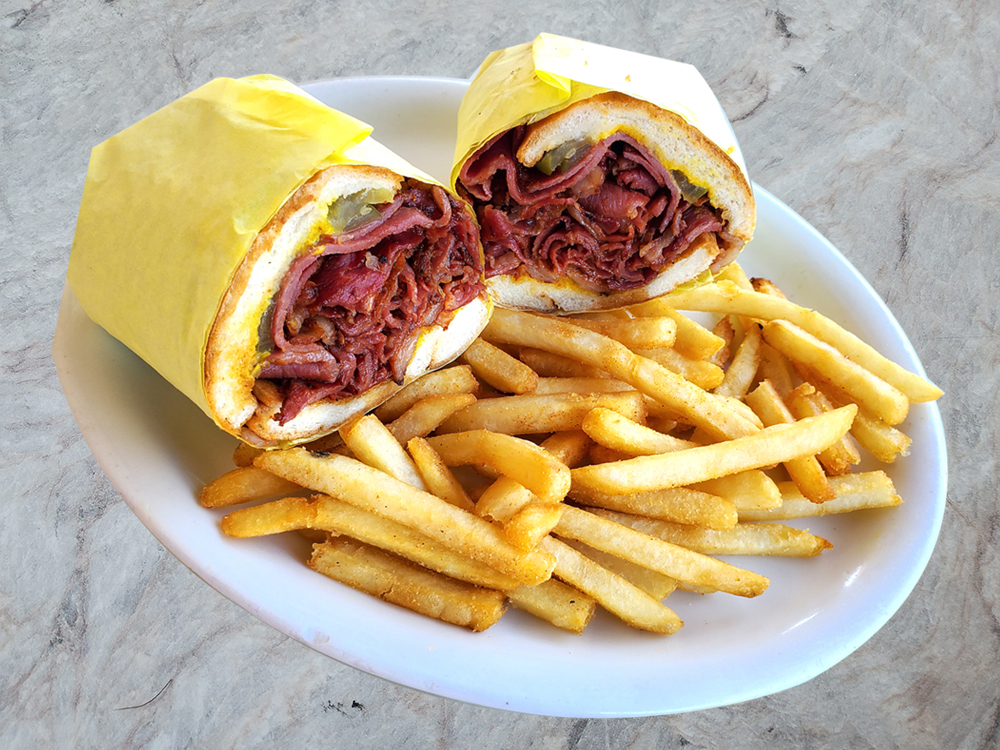 Order Pastrami Sandwich Daily Special food online from Louis Place Burgers store, Long Beach on bringmethat.com