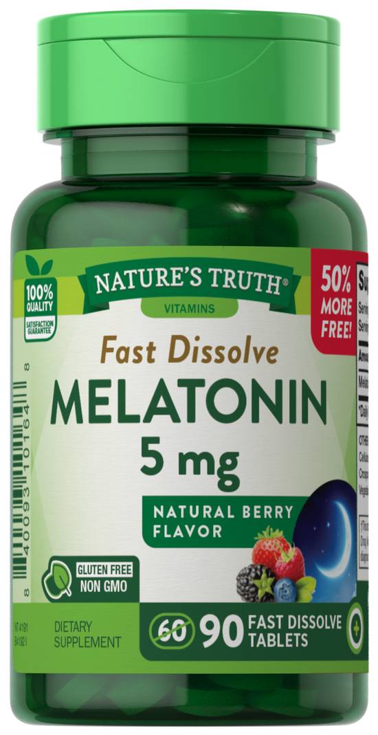 Order Nature's Truth Melatonin Fast Dissolve Tablets 5mg (90 ct) food online from Rite Aid store, Palm Desert on bringmethat.com