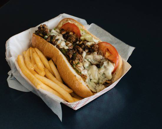 Order Steak Philly Sandwich food online from Captain Hooks Fish & Chicken store, Chicago on bringmethat.com