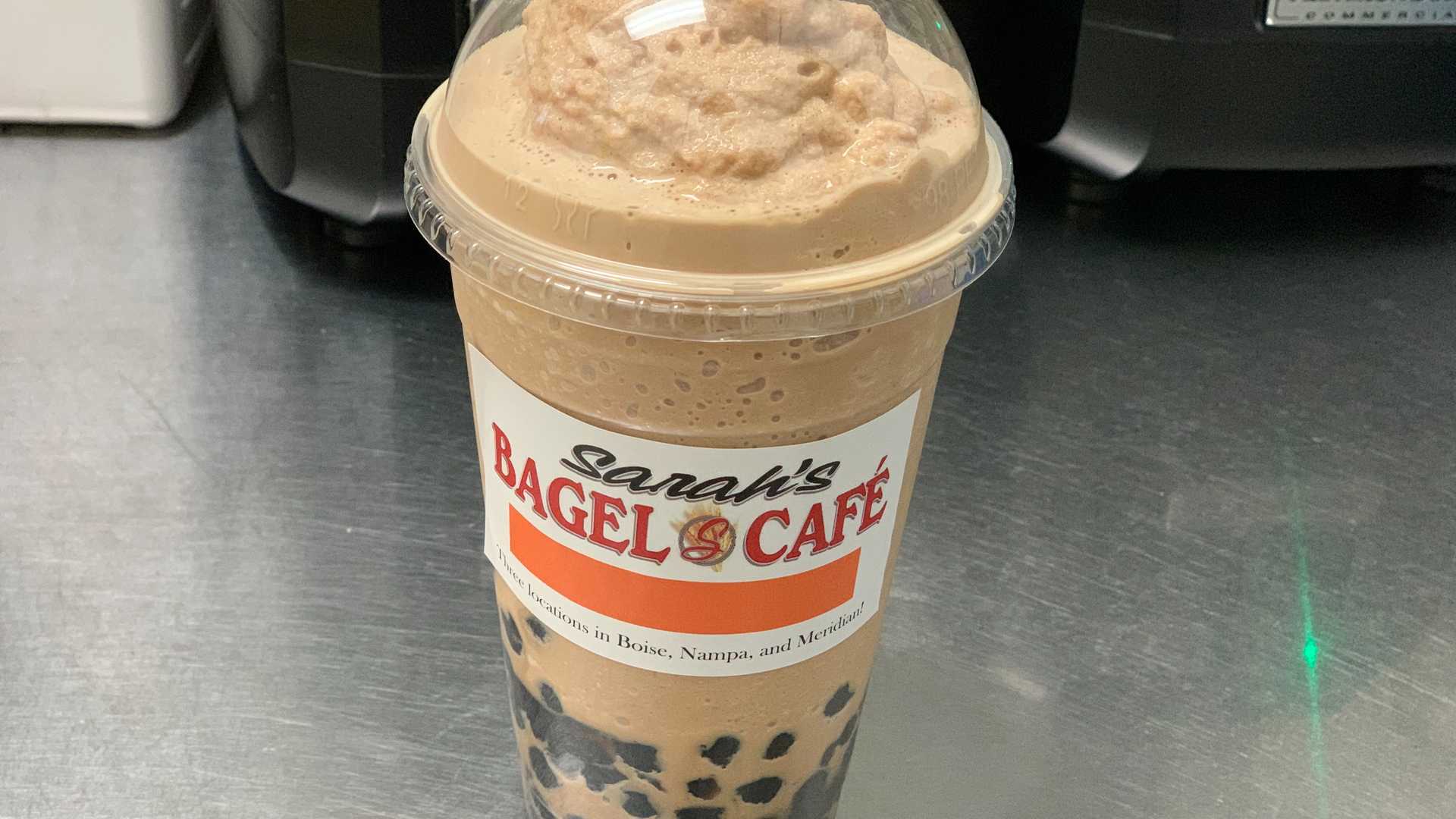 Order 48. Vanilla Chai Blended Smoothie food online from Sarah Bagel Cafe store, Boise on bringmethat.com