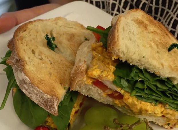 Order Curried Egg Salad Sandwich food online from Indigo Tea Lounge store, Anchorage on bringmethat.com