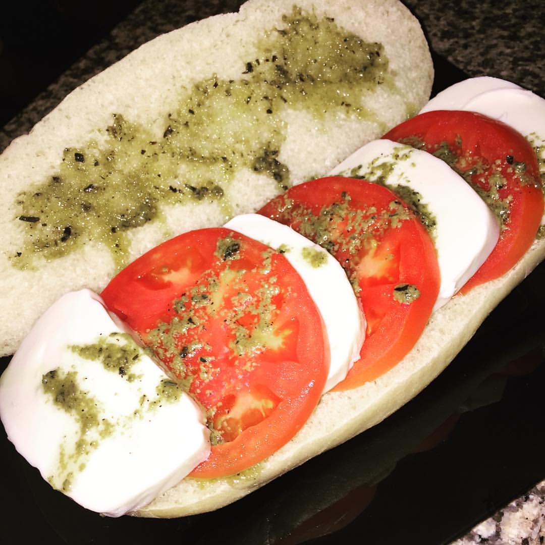 Order Tomato Mozzarella Caprese Sandwich food online from Kava Coffee House store, Howell Township on bringmethat.com