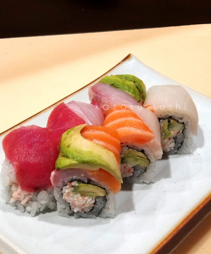 Order Rainbow Roll food online from Kazoku Sushi store, Troy on bringmethat.com