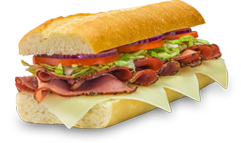 Order 9. Peppered Pastrami and Swiss Cheese Sandwich food online from Port of Subs store, Las Vegas on bringmethat.com