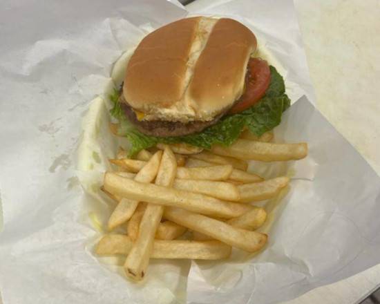 Order CHEESE BURGER  food online from Mi Barrio Dominican Cuisine store, Fargo on bringmethat.com