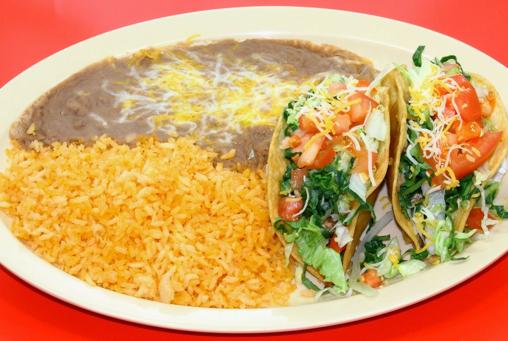 Order Two Hard Tacos Plate food online from Chile Verde store, Inglewood on bringmethat.com