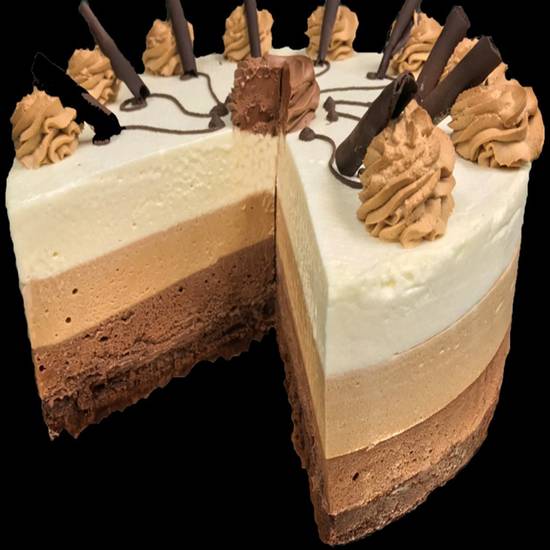 Order Slice-Triple Chocolate Mousse Cake food online from Filomena store, Washington on bringmethat.com