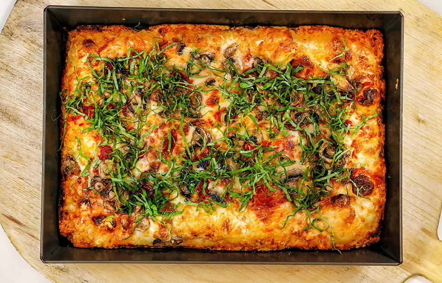 Order Fun Guy Forno Sicilian Style Pizza - 10''x14'' food online from Breakfast Pizza store, San Francisco on bringmethat.com