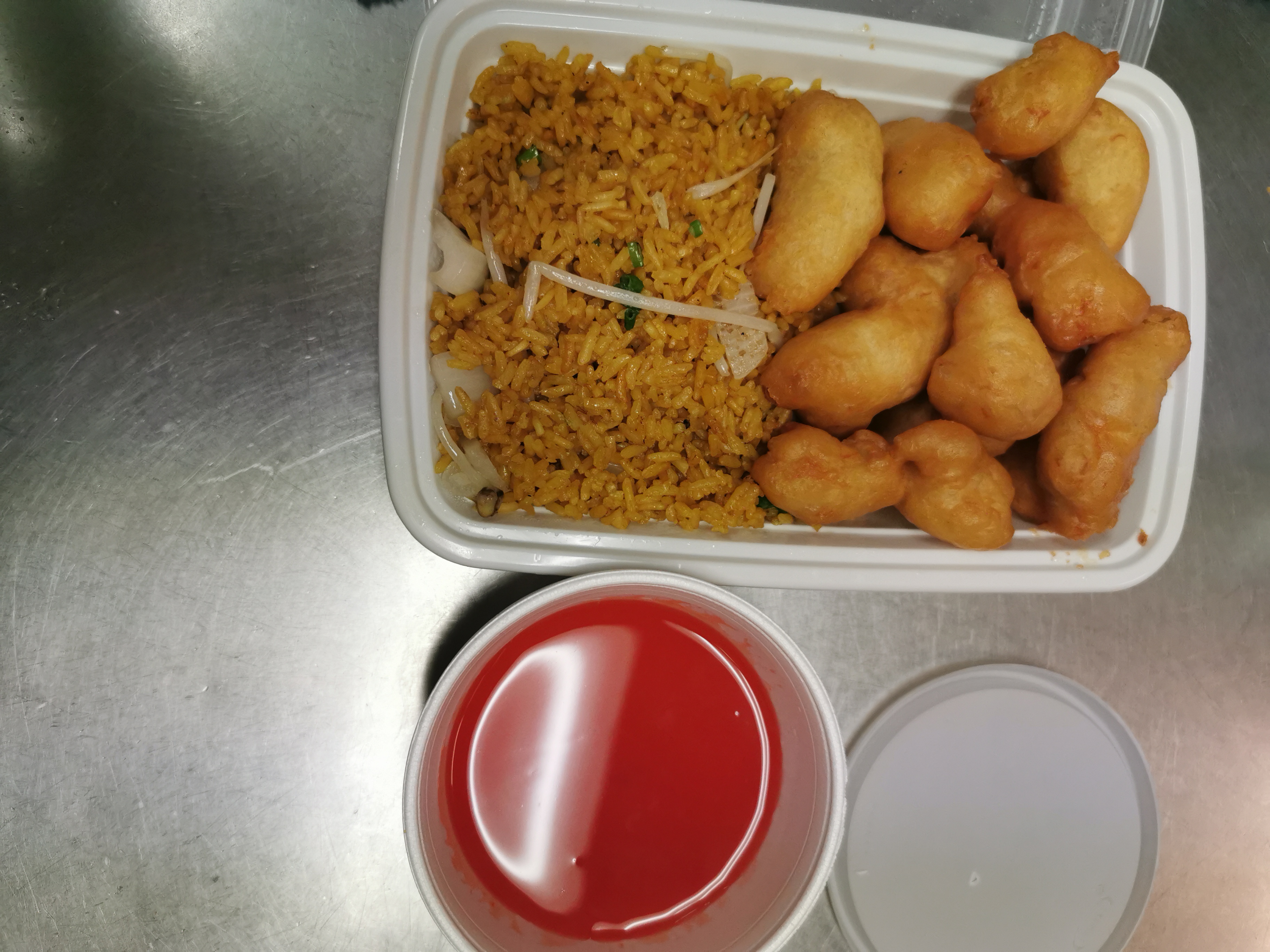 Order C13. Sweet and Sour Chicken Combo Dinner food online from Dragon 168 store, Marietta on bringmethat.com