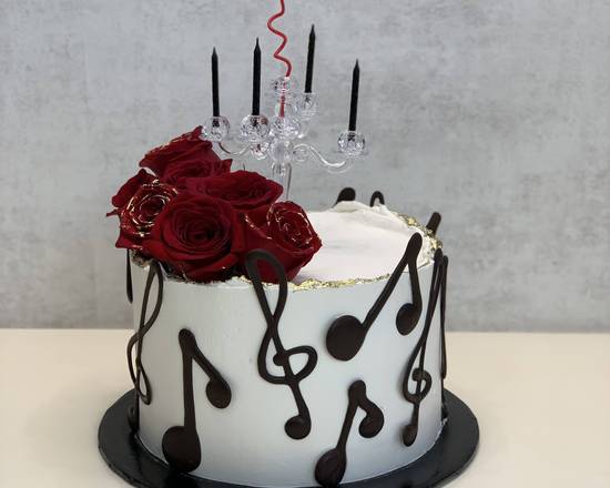 Order Music of My Heart Cake with Roses food online from Lb Cake Stop store, Baldwin Park on bringmethat.com