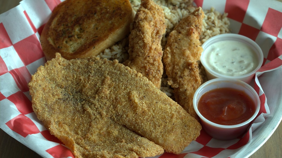 Order 2 Tenders & 1 Fish* food online from 7 Spice Cajun Seafood store, Humble on bringmethat.com