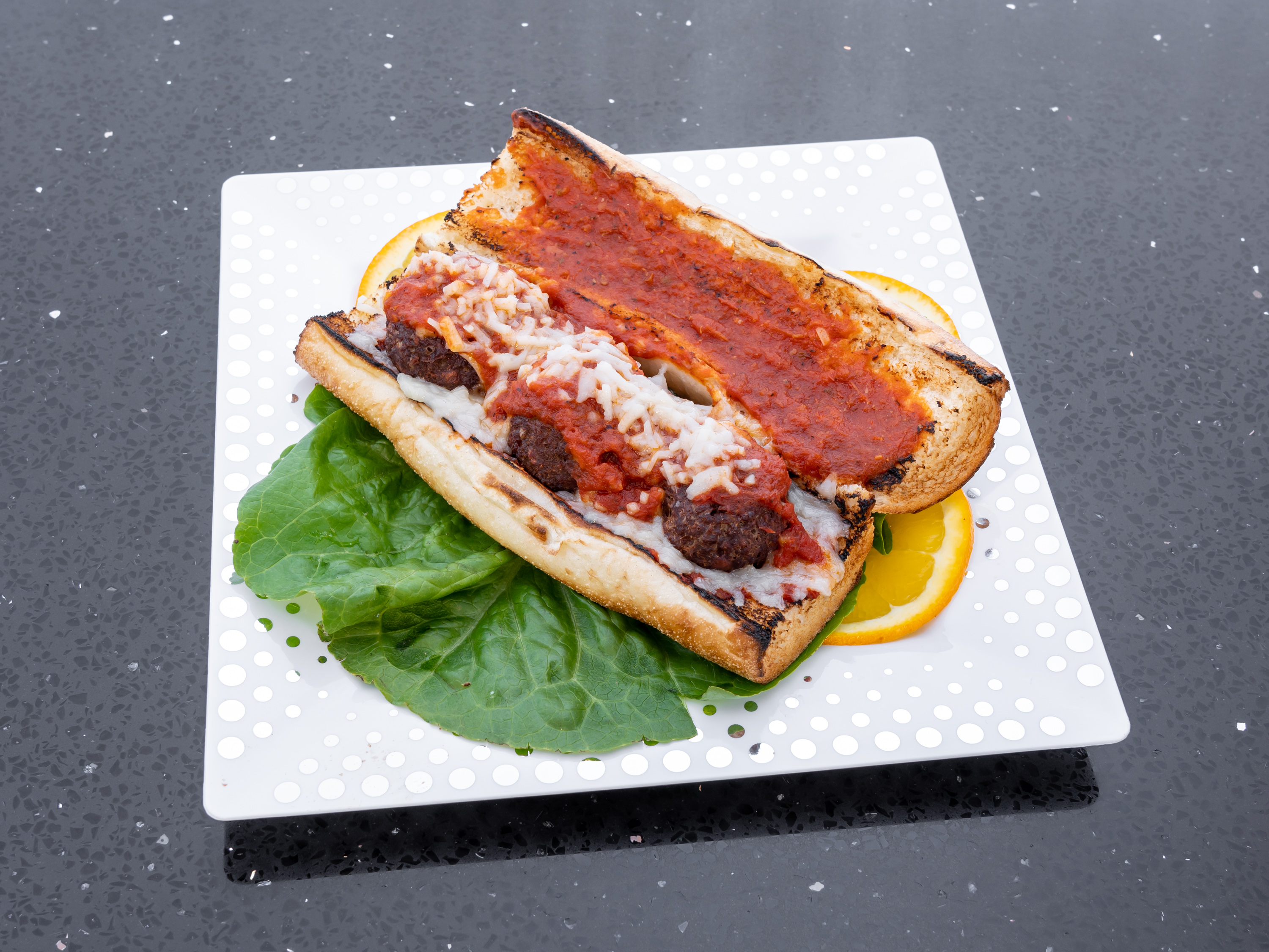 Order Impossible meatball parm  food online from Vegan Grill store, New York on bringmethat.com
