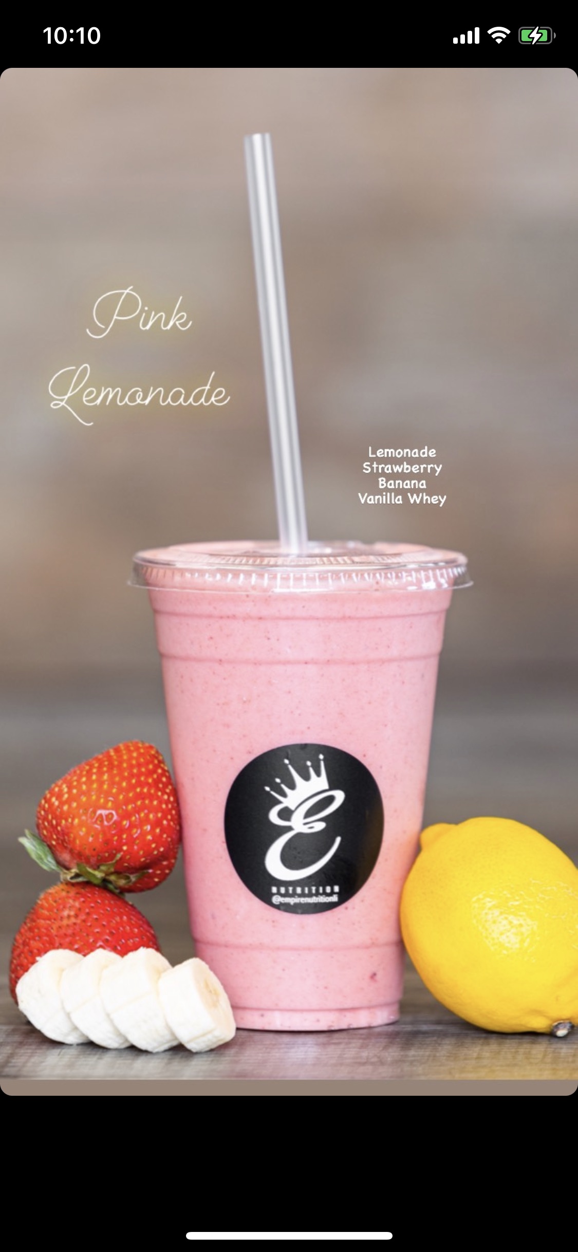 Order Pink Lemonade Smoothie food online from Empire Nutrition store, Montclair on bringmethat.com