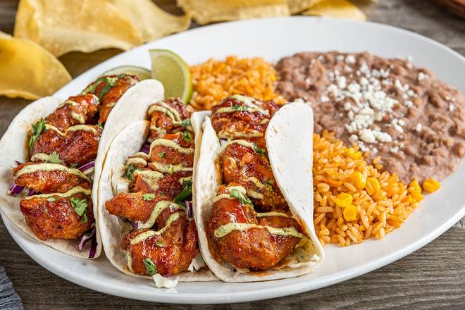 Order Honey-Chipotle Shrimp Tacos food online from On The Border store, New Brunswick on bringmethat.com