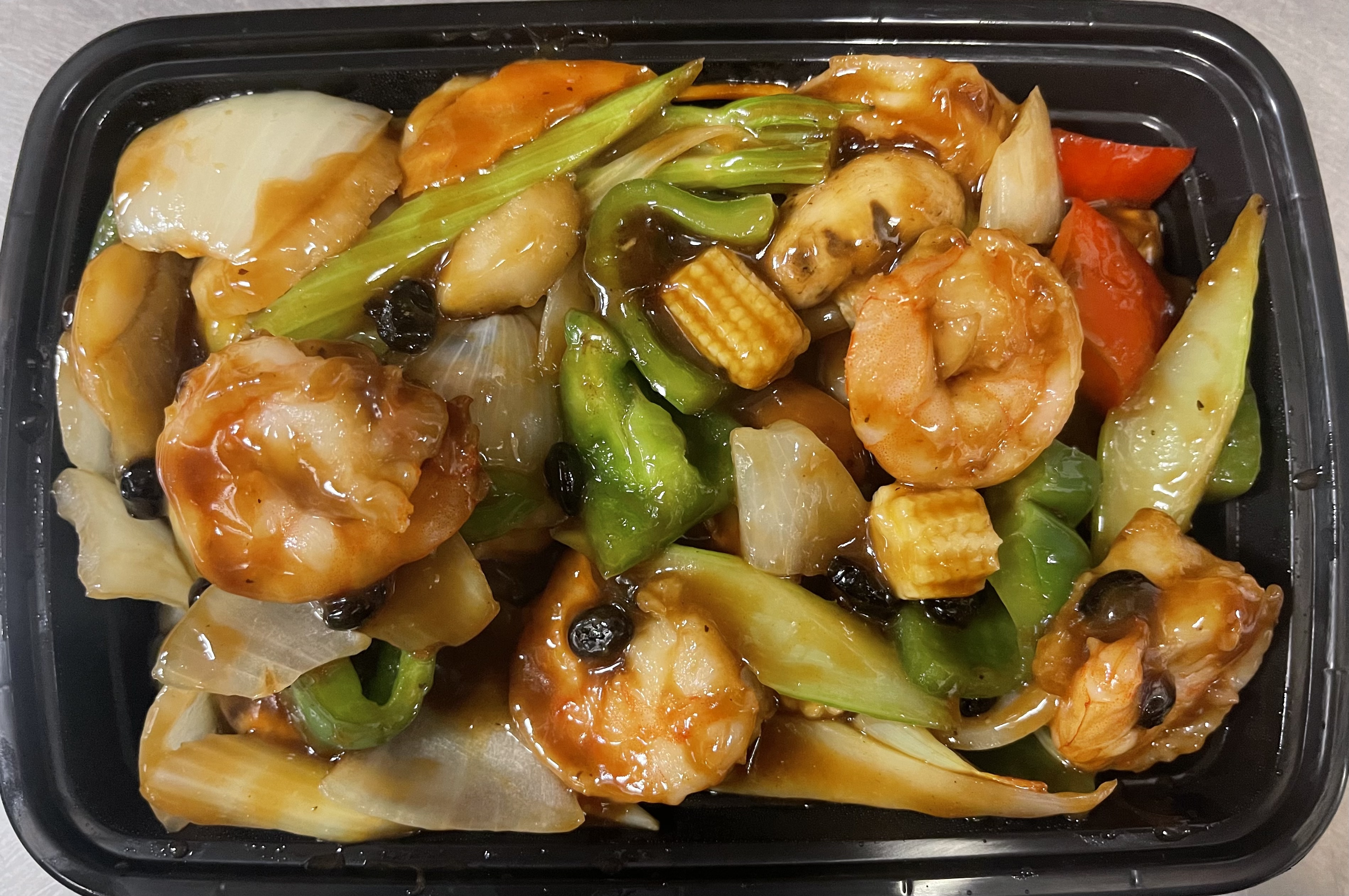 Order 95. Shrimp with Black Bean Sauce food online from Shun Cheong Chinese Restaurant store, La Vergne on bringmethat.com