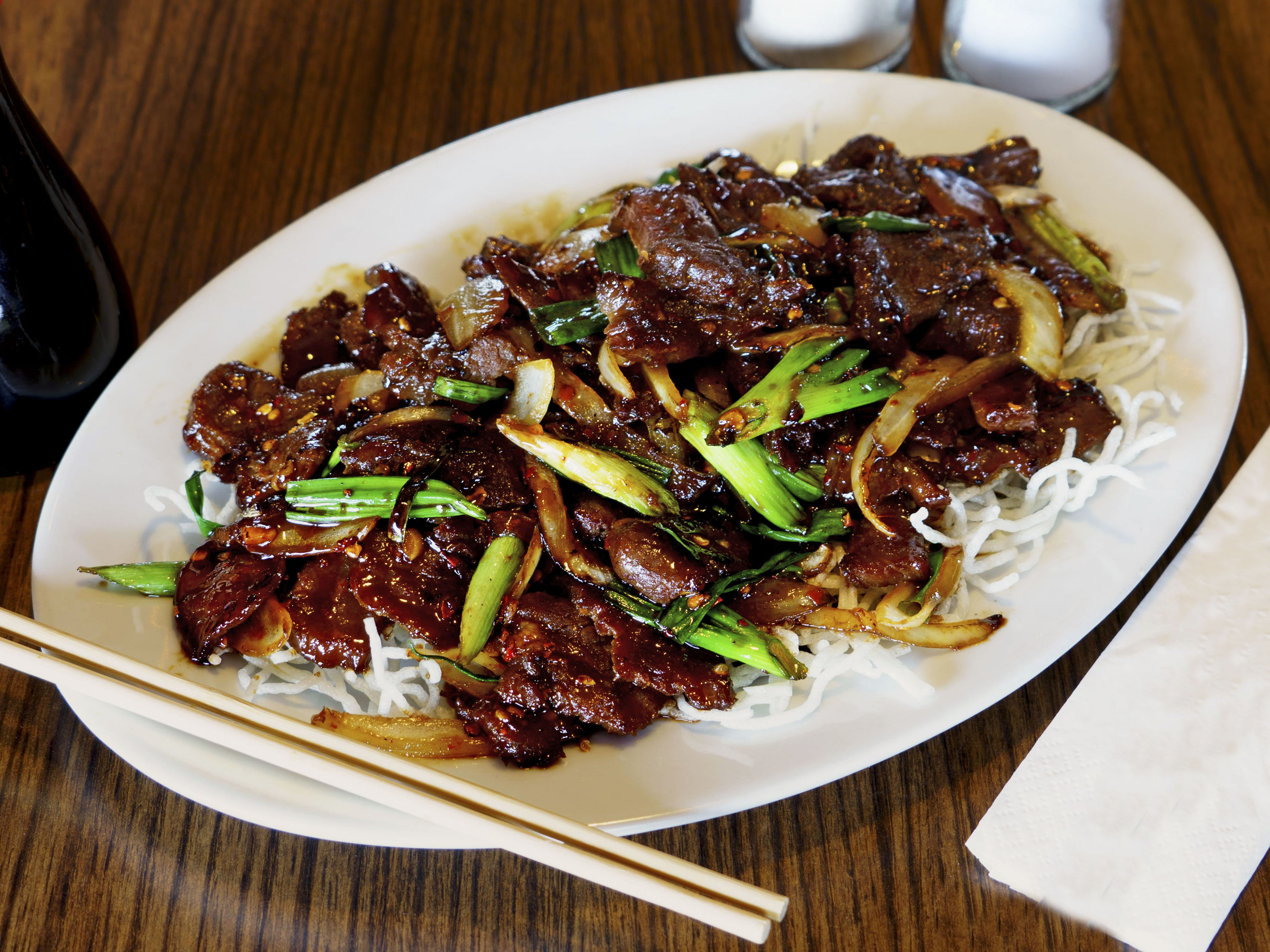 Order 1. Mongolian Beef food online from Orient Express Restaurant store, Seattle on bringmethat.com