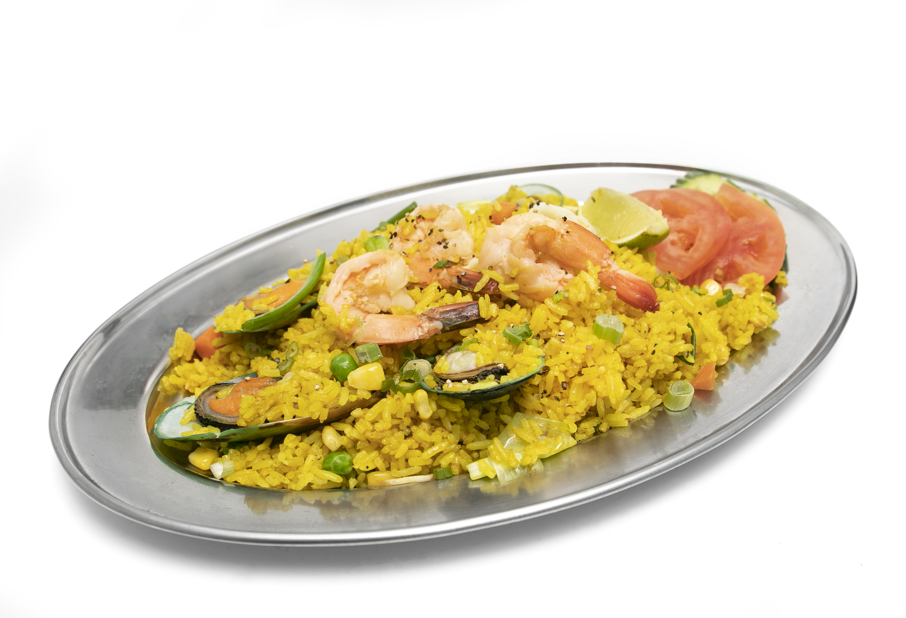 Order K7. Deluxe Paella Seafood (Spain food) food online from SUROSS Thai Bistro store, New York on bringmethat.com