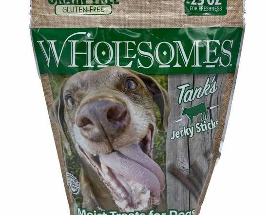 Order Wholesome's Jerky - Tank's Beef Jerky Sticks food online from Nature Select Pet store, Lake Barrington on bringmethat.com