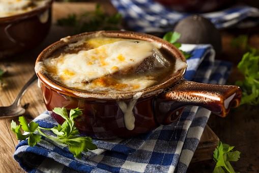 Order French Onion Soup food online from Goin Nuts Cafe store, Salisbury on bringmethat.com