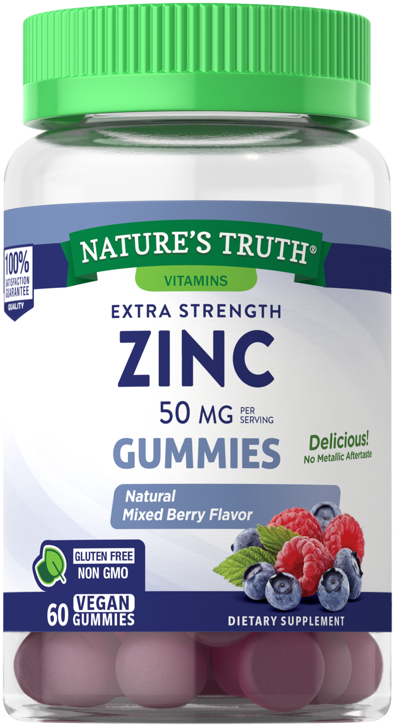 Order Nature's Truth Zinc Gummies - 50 mg, Mixed Berry, 60 ct food online from Rite Aid store, SUFFOLK on bringmethat.com