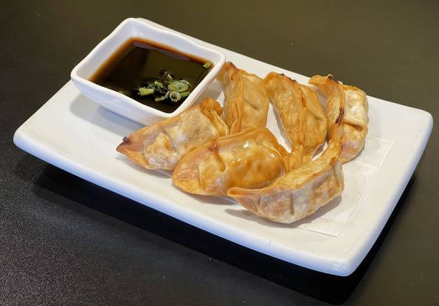 Order Fried Pork Potstickers (6 pcs) food online from Bistro 38 store, Oklahoma City on bringmethat.com