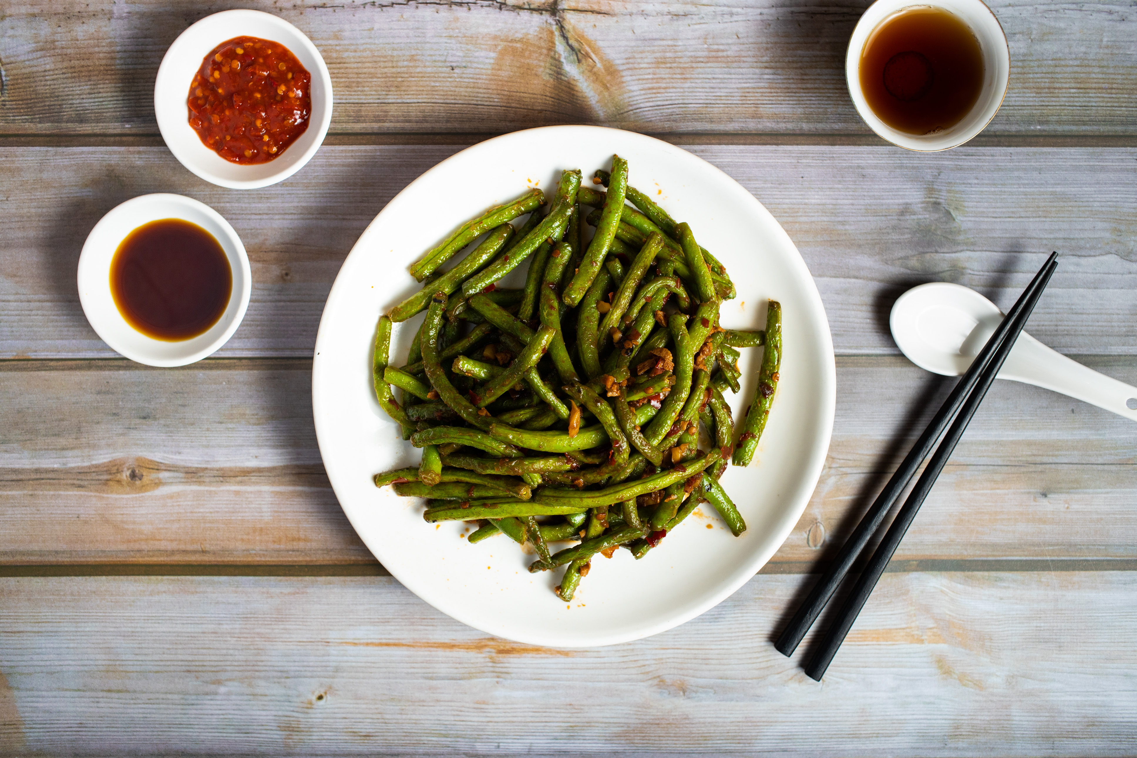 Order Spicy String Beans food online from Vegan Enjoyable store, San Francisco on bringmethat.com