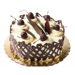 Order 8" Black Forest White Chocolate Mousse Cake food online from Tiffany's Bakery store, Philadelphia on bringmethat.com
